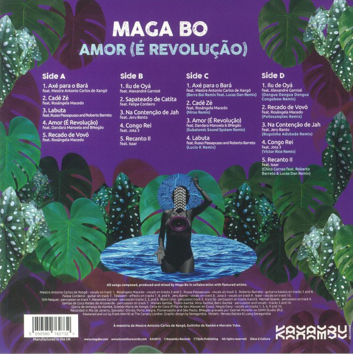 Maga Bo – Amor (É Revolução) (2xLP, Kaxambu Records, 2022) Back Cover