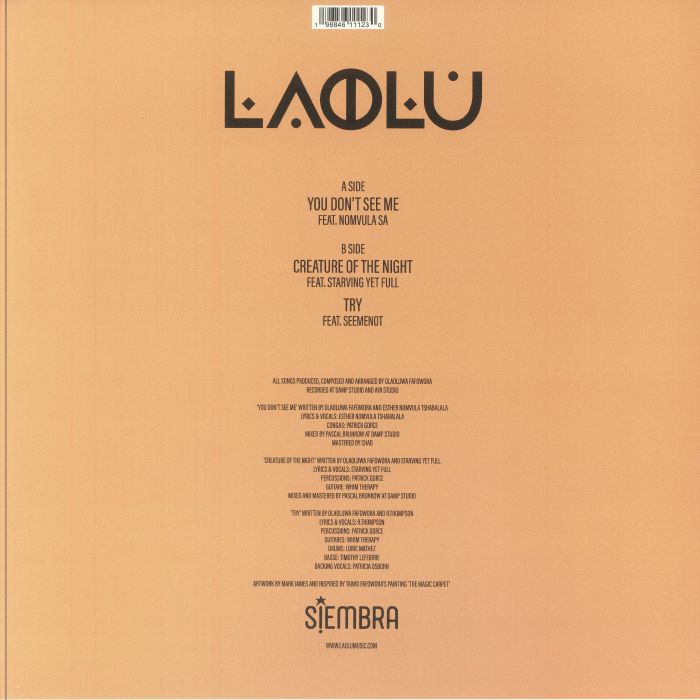 Laolu – Try (12", Siembra, 2024) Back Cover