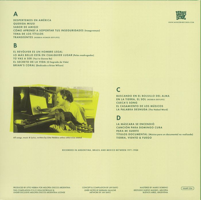 Litto Nebbia – Canciones Que No Quieren Morir (2xLP, Vampi Soul, 2024) Back Cover