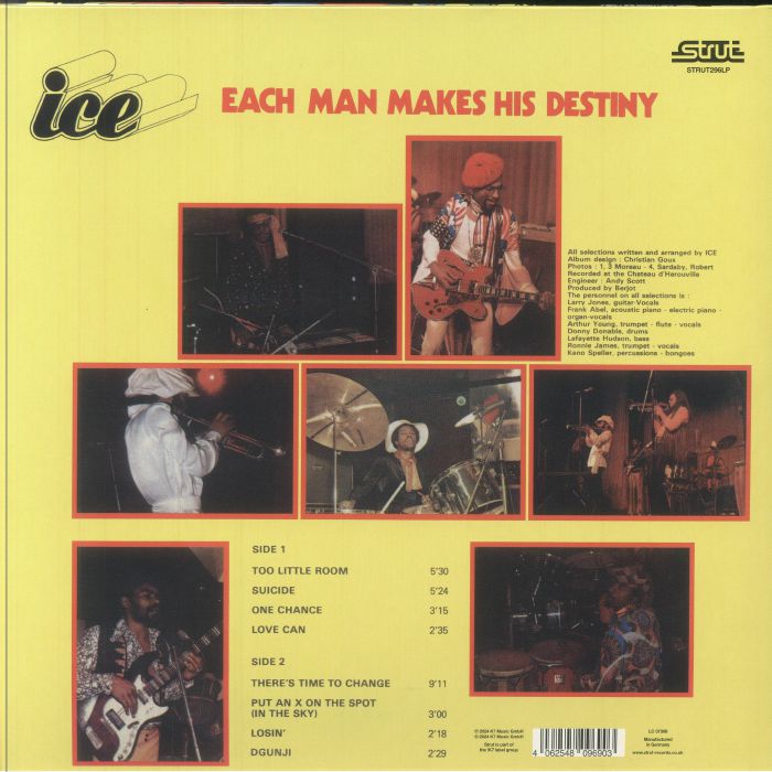 Ice – Each Man Makes His Destiny (LP, Gatefold, Strut, 2025) Back Cover