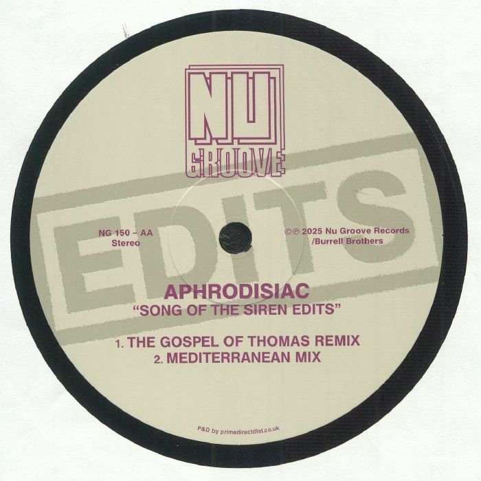 Aphrodisiac – Song Of The Siren Edits (12", Nu Groove Records, 2025) Back Cover