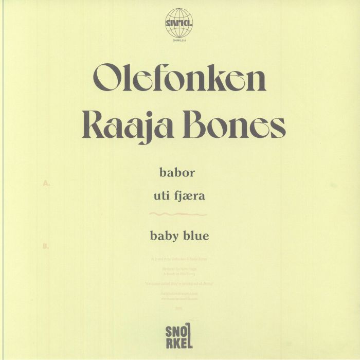 Raaja Bones olefonken – Uti Fjæra (12", Snorkel Records, 2025) Back Cover