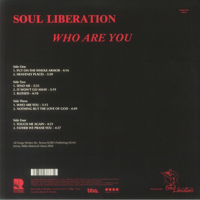 Soul Liberation – Who Are You (2xLP, Gatefold, BBE, 2023) Back Cover