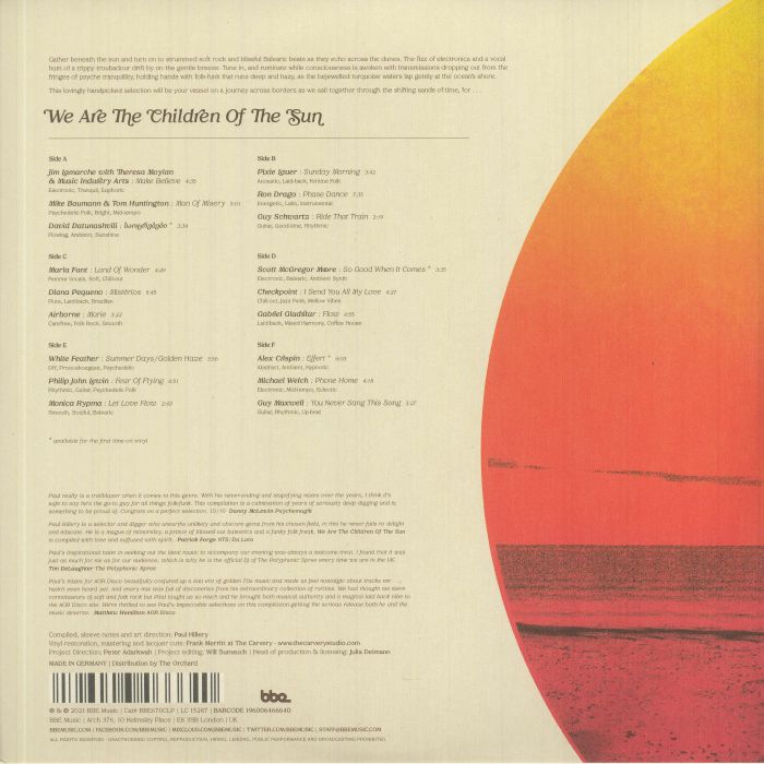 Various – We Are The Children Of The Sun (3xLP, BBE, 2022) Back Cover