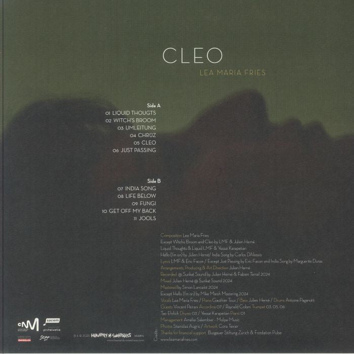 Lea Maria Fries – Cleo (LP, Heavenly Sweetness, 2025) Back Cover