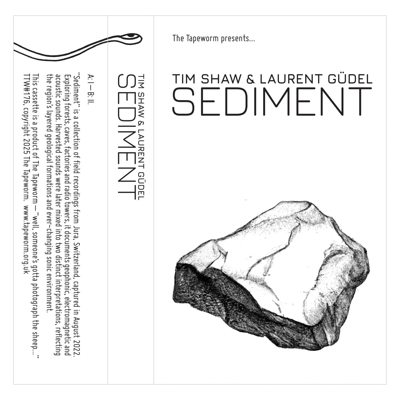 Tim Shaw Laurent Güdel – Sediment (Cassette, The Tapeworm, 2025) Front Cover