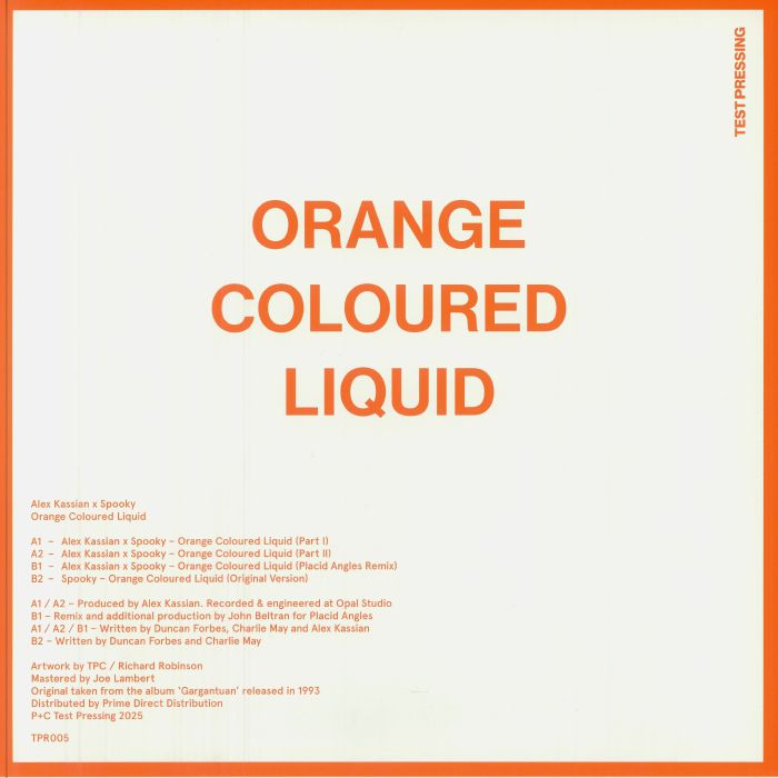 Alex Kassian x Spooky x Placid Angles - Orange Coloured Liquid (12")
