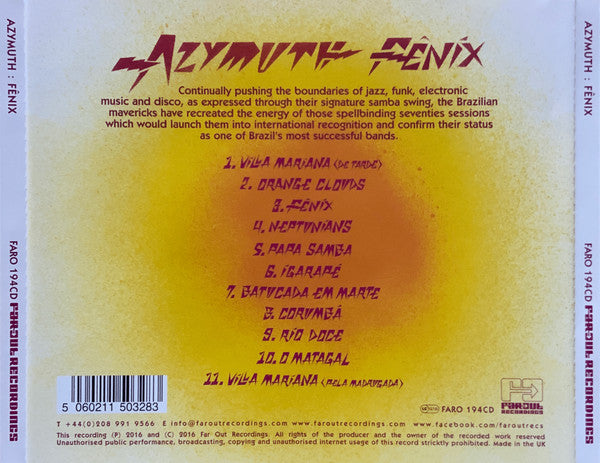 Azymuth – Fênix (CD, Far Out Recordings, 2016) Image 5