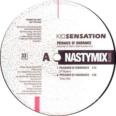 Kid Sensation – Prisoner Of Ignorance (12", Nastymix Records, 1990) Front Cover