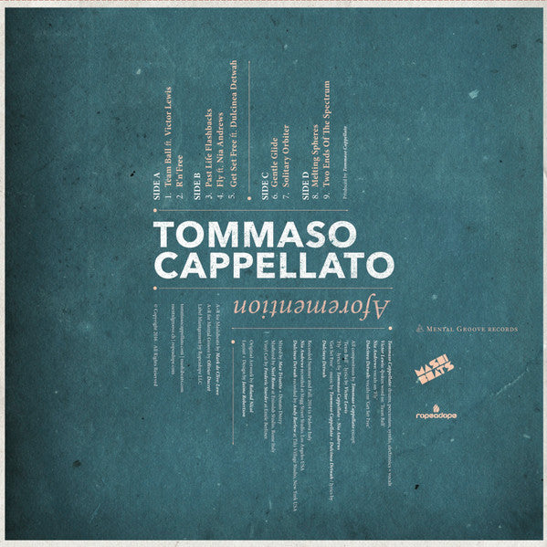 Tommaso Cappellato – Aforemention (2xLP, Mental Groove Records, 2017) Back Cover