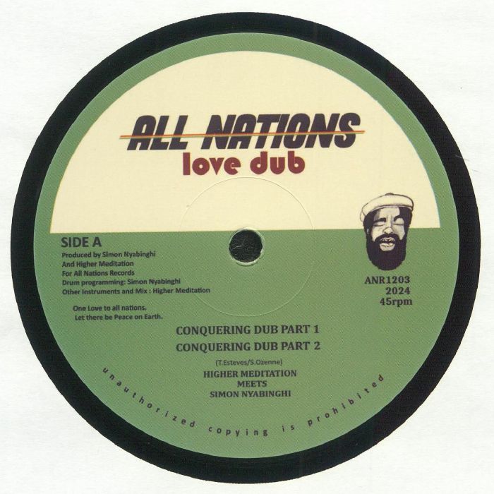 Higher Meditation Simon Nyabinghi – Conquering Dub (12", All Nations Records, 2024) Back Cover
