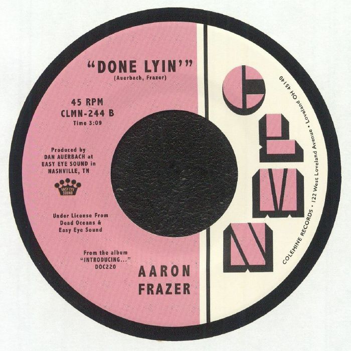 Aaron Frazer – Bad News / Done Lyin' (7", Colemine Records, 2024) Back Cover