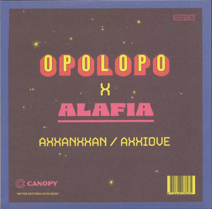 Opolopo Alafia – Axxanxxan / Axxiove (12", Canopy Records, 2024) Back Cover