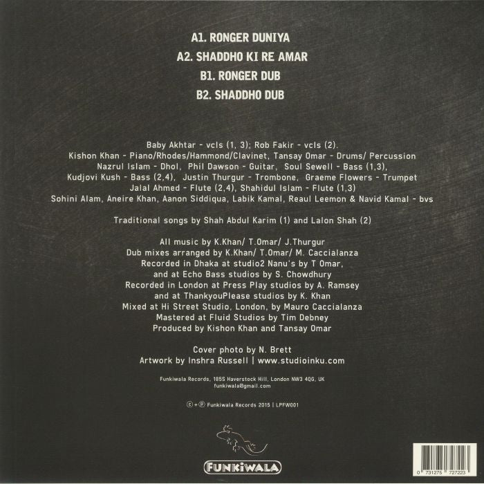 Lokkhi Terra Shikor Bangladesh Allstars – Bangla Rasta (12", Funkiwala Records, 2016) Back Cover