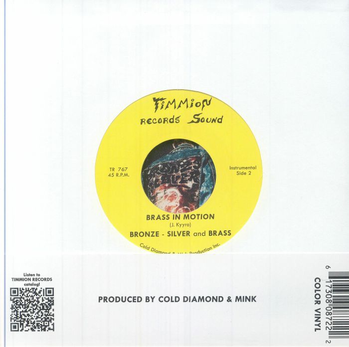 Bronze, Silver & Brass – Renard's Groove (7", Yellow Transparent, Timmion Records, 2024) Back Cover