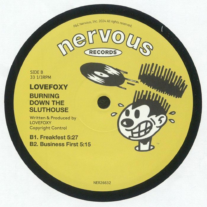 Lovefoxy – Burning Down The Sluthouse (12", Nervous Records, 2024) Back Cover