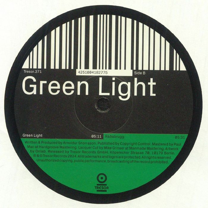 Exos – Green Light (12", Tresor, 2024) Back Cover