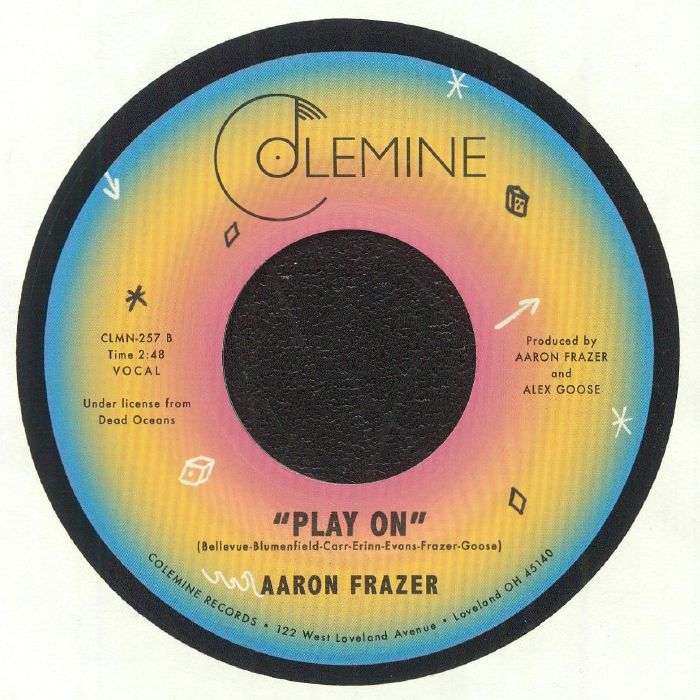 Aaron Frazer – Fly Away / Play On (7", Colemine Records, 2025) Back Cover