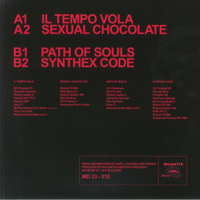 Daryl Systems & Mr Fantasy – Sensazione Elettronica (12", Maledetta Discoteca, 2025) Back Cover