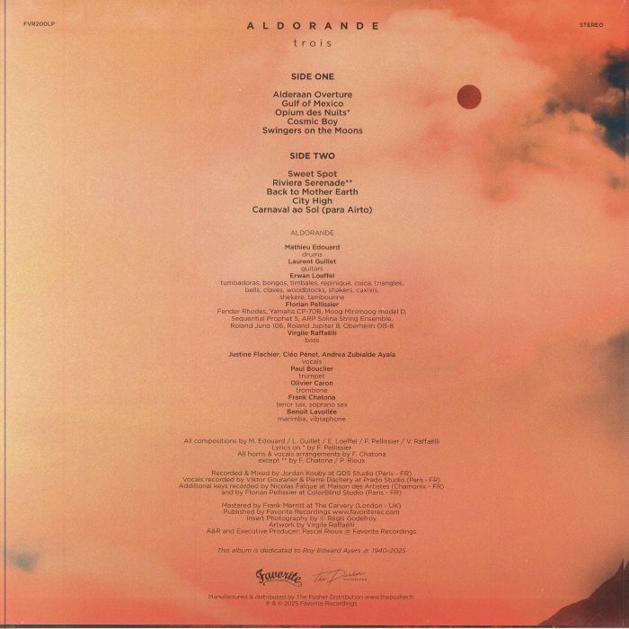 Aldorande – Trois (LP, Favorite Recordings, 2025) Back Cover