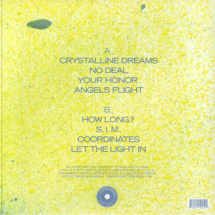 KAMM – Let The Light In (LP, Elbow Grease, 2025) Back Cover
