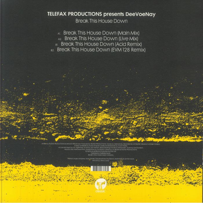 Telefax Productions Presents Deevoenay - Break This House Down (12")