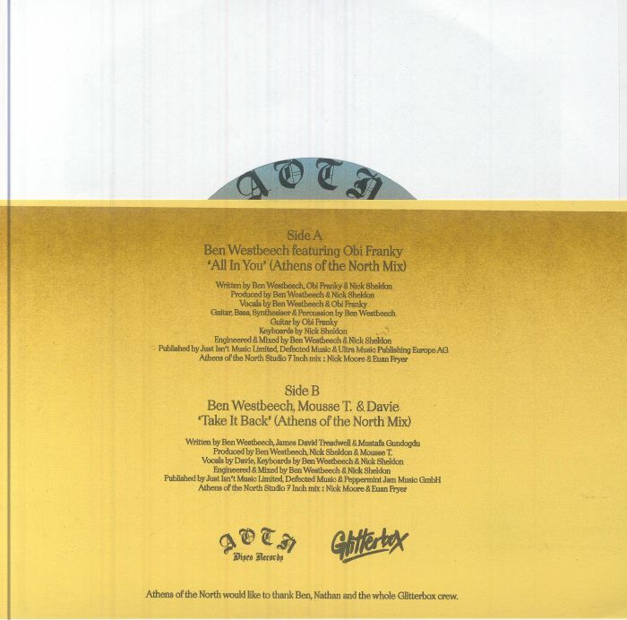 Ben Westbeech - All In You (7")