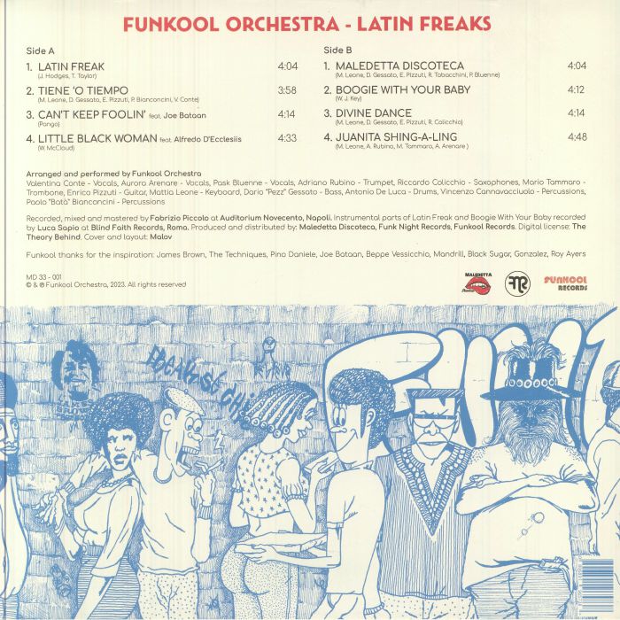 Funkool Orchestra – Latin Freaks (LP, White, Funkool Records, 2025) Back Cover