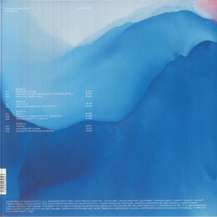 Placid Angles – Canada (2xLP, Oath, 2026) Back Cover