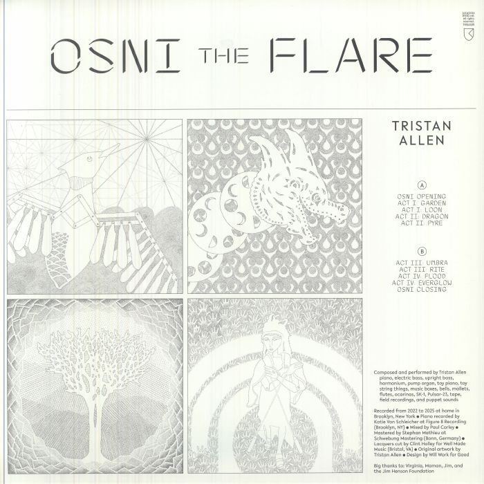 Tristan Allen – Osni the Flare (LP, Limited Edition of 50, Rvng Intl., 2026) Back Cover