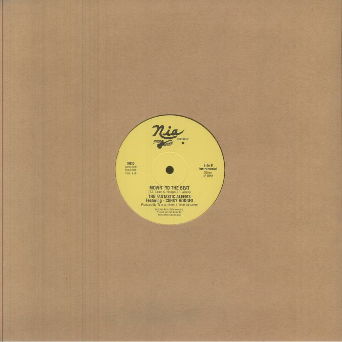The Fantastic Aleems Featuring Corky Hodges – Movin' To The Beat (12", Yellow, NIA Records, 2026) Back Cover