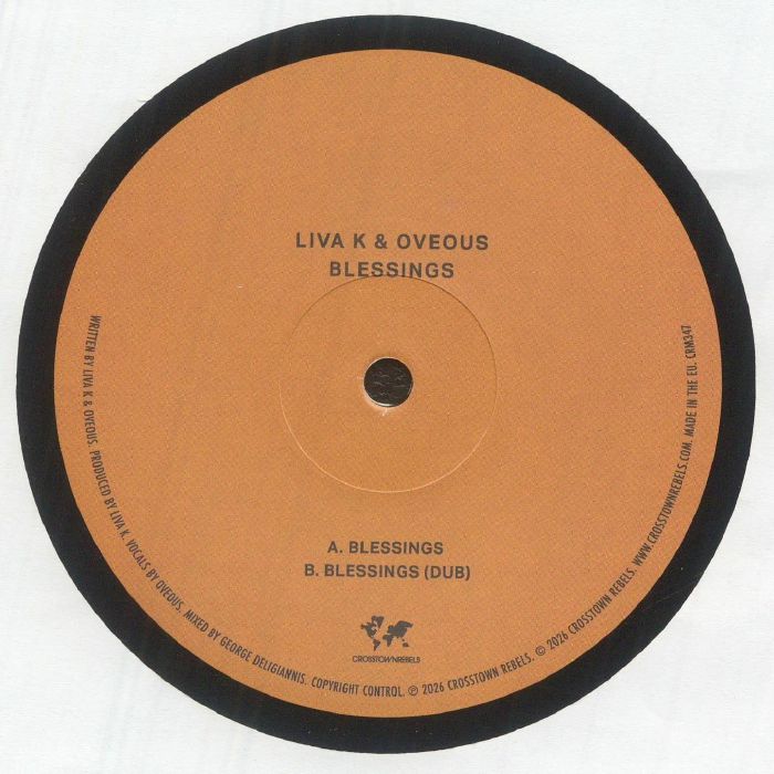 Liva K Oveous – Blessings (12", Crosstown Rebels, 2026) Back Cover