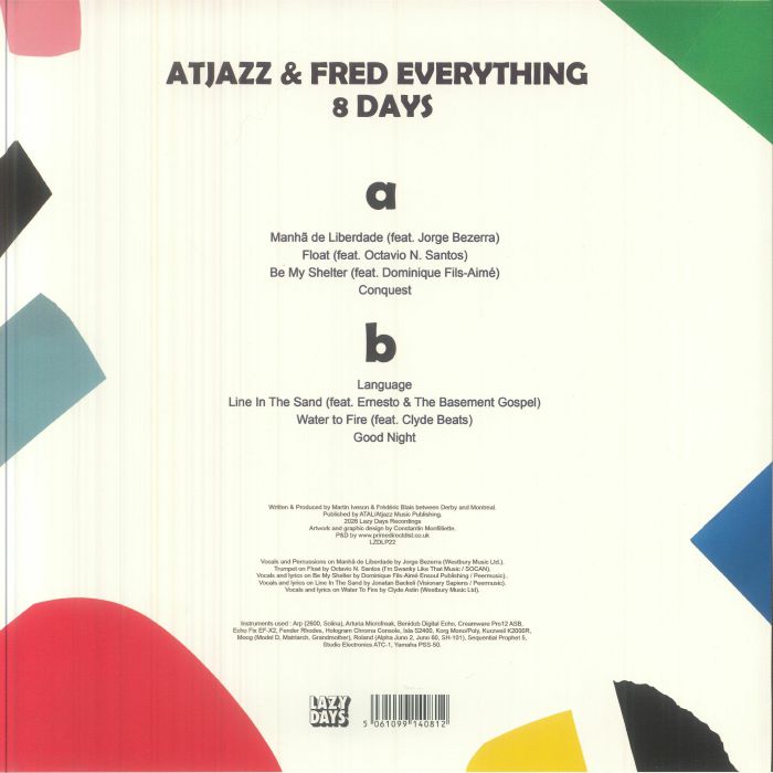 Atjazz Fred Everything – 8 Days (LP, Lazy Days Recordings, 2026) Back Cover