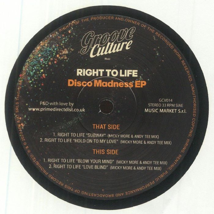 Right To Life - Disco Madness EP (12")