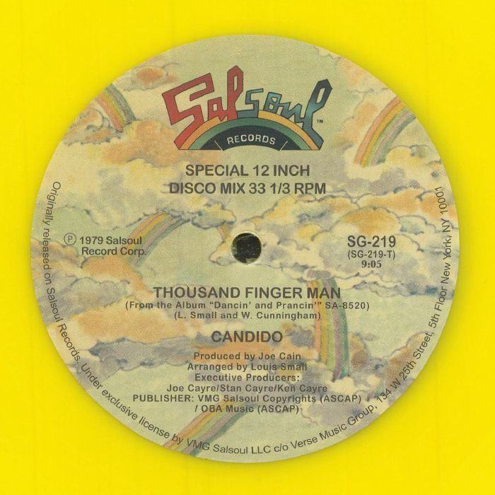 Candido – Jingo / Thousand Finger Man (12", Yellow, Salsoul Records, 2021) Back Cover