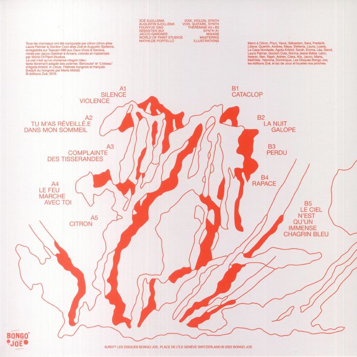 Citron Citron – Chagrin Bleu (LP, Les Disques Bongo Joe, 2022) Back Cover