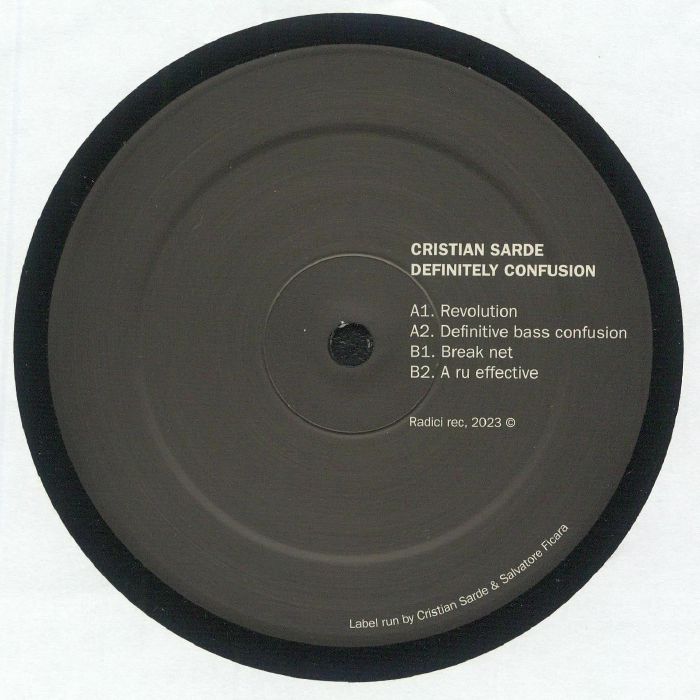 Cristian Sarde – Definitely Confusion (12", Radici Rec., 2024) Back Cover