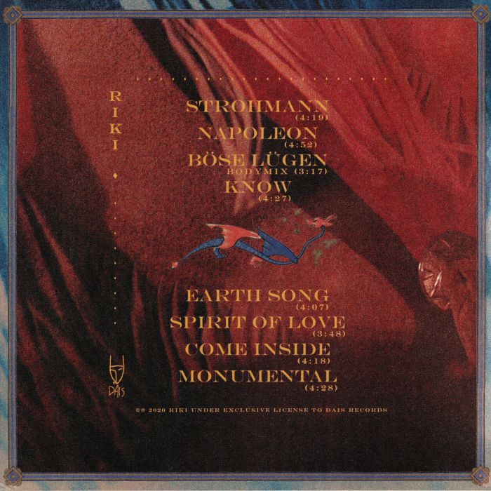 Riki – Riki (LP, Clear Cobalt, Dais Records, 2022) Back Cover