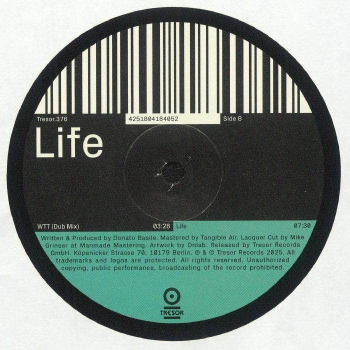DJ Plant Texture – Life (12", Tresor, 2025) Back Cover