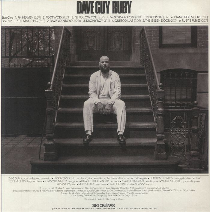 Dave Guy – Ruby (LP, Big Crown Records, 2024) Back Cover