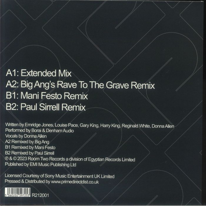 Borai Denham Audio – Make Me (12", Peach, Room Two Records, 2025) Back Cover