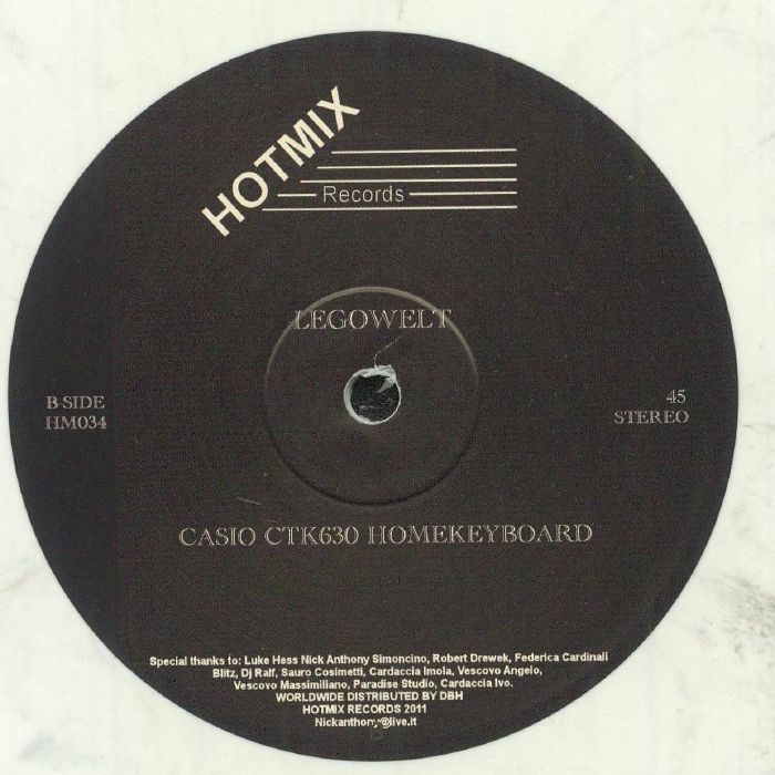 Legowelt – Casio CTK630 Homekeyboard (10", White, HotMix Records, 2024) Back Cover