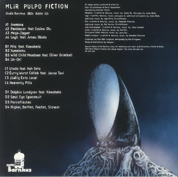 MLiR – Pulpo Fiction (LP, Studio Barnhus, 2024) Back Cover