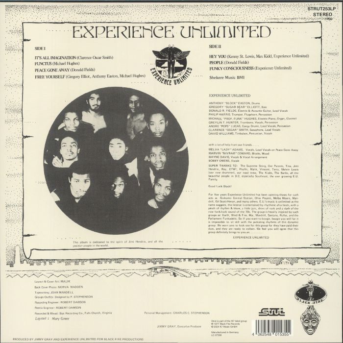 Experience Unlimited – Free Yourself (LP, Strut, 2024) Back Cover
