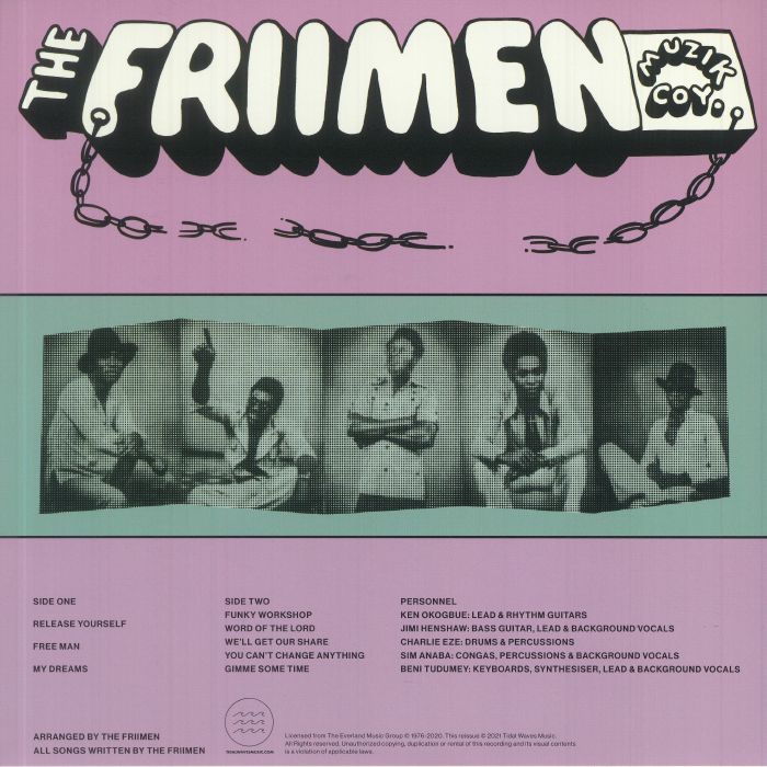 Friimen Muzik Company – Free Man (LP, Clear, 180g, Tidal Waves Music, 2022) Back Cover