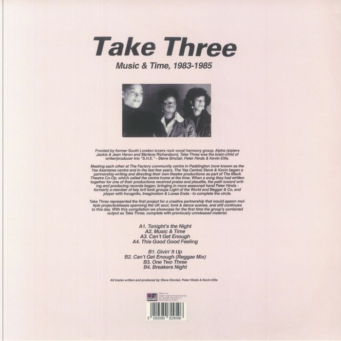 Take Three – Music & Times, 1983-1985 (LP, Freestyle Records, 2024) Back Cover