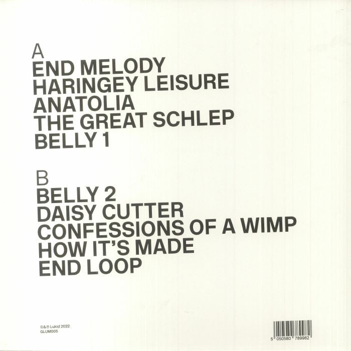 Lukid – Tilt (LP, Glum, 2023) Back Cover