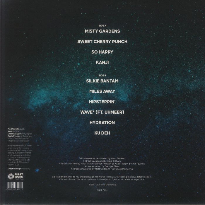 Kaidi Tatham – Miles Away (LP, First Word Records, 2025) Back Cover