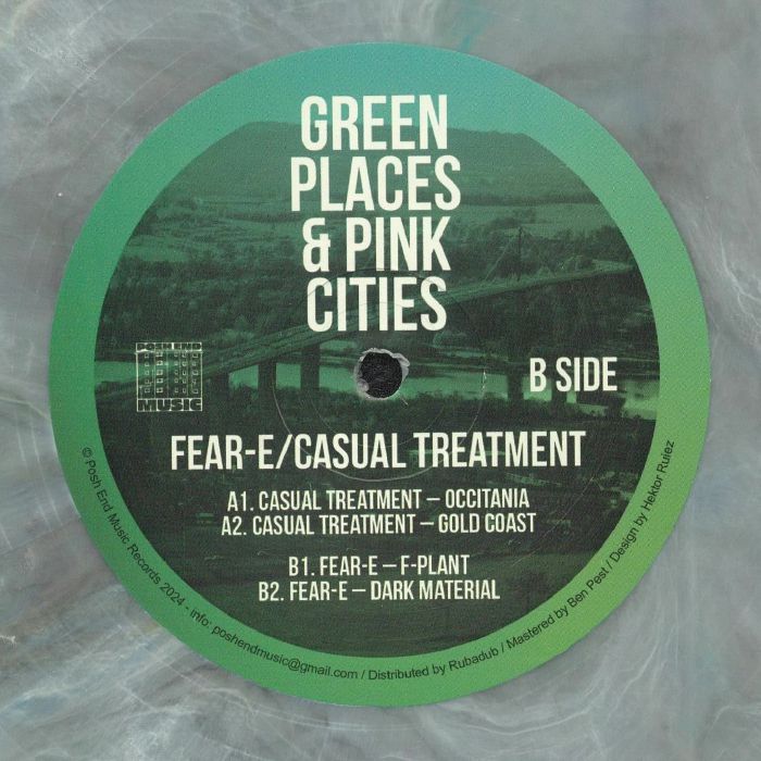 Fear-E / Casual Treatment - Green Places & Pink Cities (12") (Grey Marble)