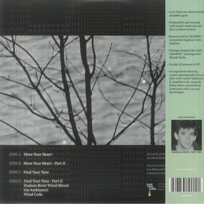 Lou Reed – Hudson River Wind Meditations (2xLP, Glacial Blue, Light In The Attic, 2024) Back Cover